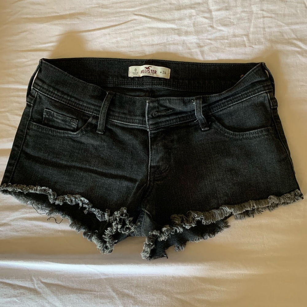 Hollister black jean shorts
